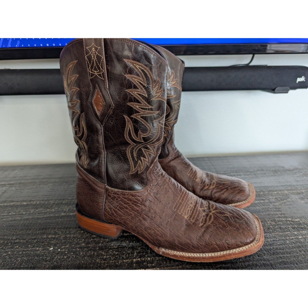 JB Dillon Reserve Ostrich Mens Sz US 10 EE Brown Leather Western Boots JBR1068EE